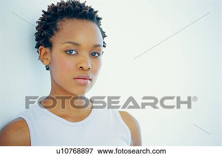 Close up of woman's face View Large Photo Image Stock Photo - Close up of woman's face. Fotosearch