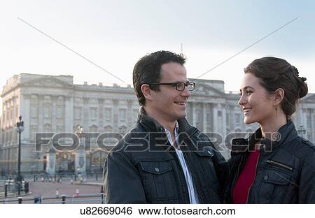Couple outside Buckingham Palace View Large Photo Image Stock Photograph - Couple outside Buckingham Palace. Fotosearch