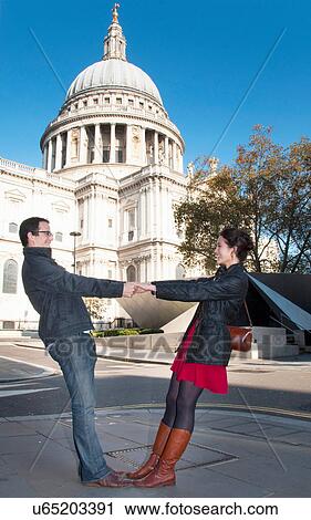 Couple outside St Paul's Cathedral View Large Photo Image Stock Image - Couple outside St Paul's Cathedral. Fotosearch