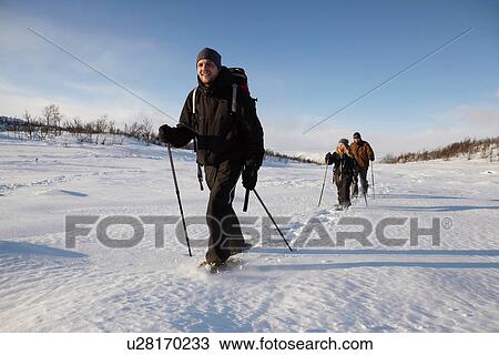 Cross-country skiers walking in snow View Large Photo Image Stock Image - Cross-country skiers walking in snow. Fotosearch