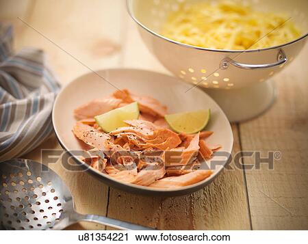 Dish on table of sliced Scottish smoked salmon View Large Photo Image Stock Image - Dish on table of sliced Scottish smoked salmon. Fotosearch