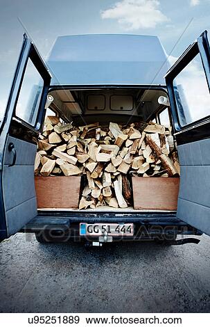 Firewood piled in van View Large Photo Image Stock Photo - Firewood piled in van. Fotosearch