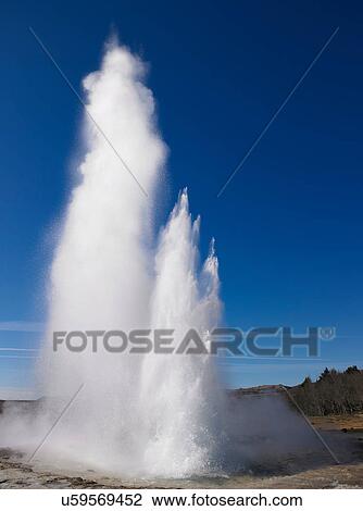 Geyser erupting in Golden Circle View Large Photo Image Stock Image - Geyser erupting in Golden Circle. Fotosearch