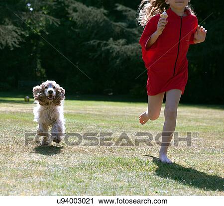 Girl playing with dog in backyard View Large Photo Image Stock Image - Girl playing with dog in backyard. Fotosearch