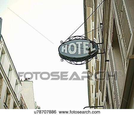 Stock Photograph - Hotel sign on city street. Fotosearch