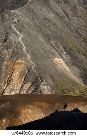 Man hiking in rocky rural landscape View Large Photo Image Stock Photography - Man hiking in rocky rural landscape. Fotosearch