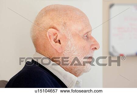 Stock Photo - Older man's face in profile. Fotosearch