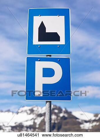 Stock Image - Road sign in rural landscape. Fotosearch