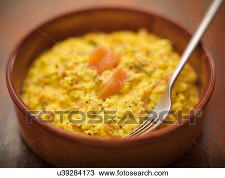 Traditional dish of scrambled egg and Scottish smoked salmon View Large Photo Image Stock Image - Traditional dish of scrambled egg and Scottish smoked salmon. Fotosearch