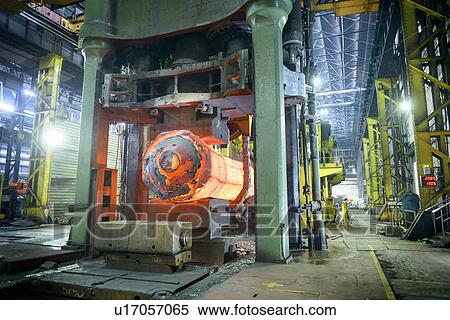 Stock Photography - "10, 000 tonne open die forging press in steelworks". Fotosearch
