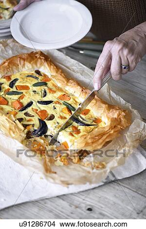 Butternut squash filo pastry tart View Large Photo Image Picture - Butternut squash filo pastry tart. Fotosearch
