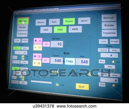 Stock Photo - Detail of forge press control panel. Fotosearch