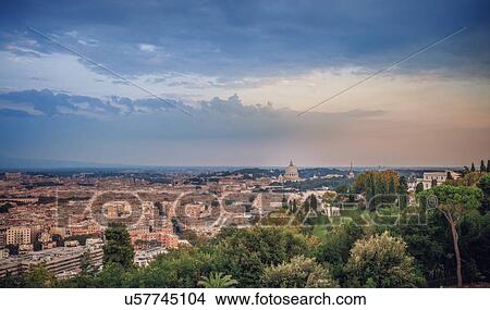 Picture - "Distant view of Rome and St Pauls, Lazio, Italy". Fotosearch