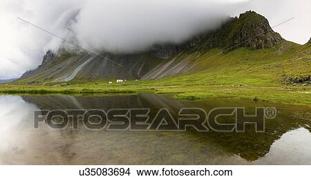 "Low cloud over mountains, Hvalnes, Iceland, " View Large Photo Image Picture - "Low cloud over mountains, Hvalnes, Iceland, ". Fotosearch