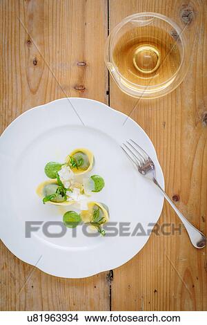 Ravioli of fresh herbs View Large Photo Image Picture - Ravioli of fresh herbs. Fotosearch