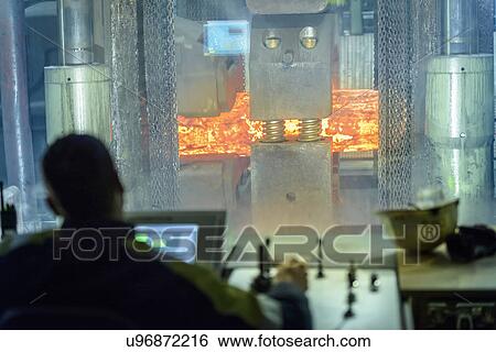 "View from control room of 4, 500 tonne press forge" View Large Photo Image Stock Photograph - "View from control room of 4, 500 tonne press forge". Fotosearch