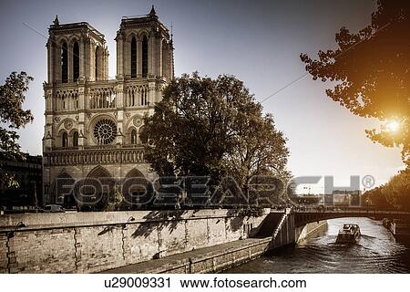 Stock Image - "View of Notre Dame, Paris, France". Fotosearch