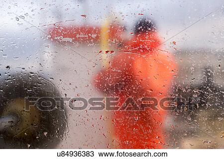 Stock Image - View through window on fishing boat. Fotosearch