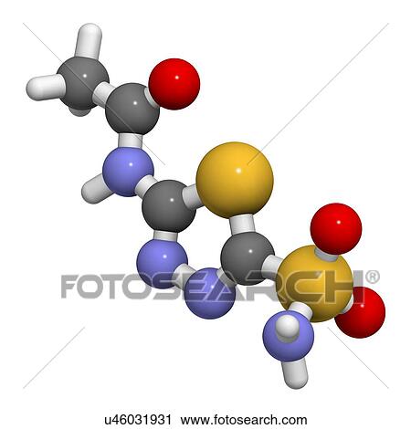 Acetazolamide diuretic drug molecule View Large Illustration Clip Art - Acetazolamide diuretic drug molecule. Fotosearch