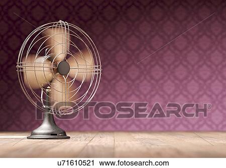 Clip Art - "Antique electric fan, illustration". Fotosearch