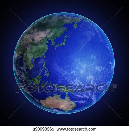 "Asia and pacific ocean, illustration" View Large Illustration Stock Illustration - "Asia and pacific ocean, illustration". Fotosearch