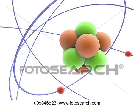 Drawing - "Atomic structure, artwork". Fotosearch