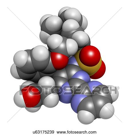 Stock Illustration - Bosentan hypertension drug molecule. Fotosearch