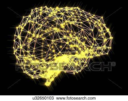 Drawing - "Brain, neural network". Fotosearch