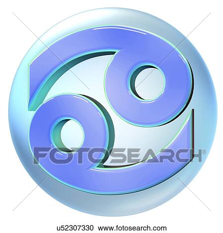 Clipart - "Cancer sign of the zodiac, illustration". Fotosearch