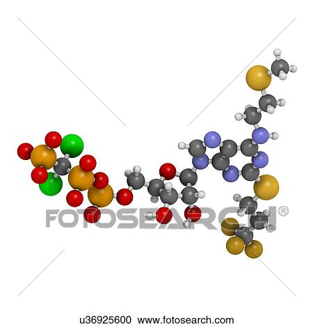 Clipart - Cangrelor antiplatelet drug molecule. Fotosearch