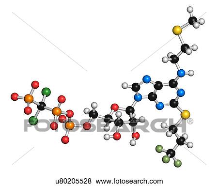 Stock Illustration - Cangrelor antiplatelet drug molecule. Fotosearch