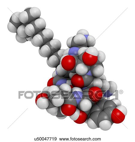 Stock Illustration - Caspofungin antifungal drug molecule. Fotosearch