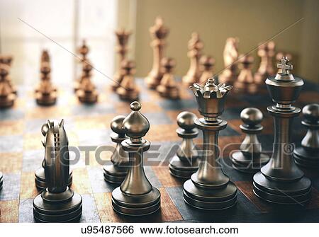"Chess board and pieces, illustration" View Large Illustration Stock Illustration - "Chess board and pieces, illustration". Fotosearch