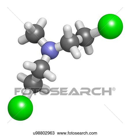Drawing - Chlormethine cancer chemotherapy drug. Fotosearch
