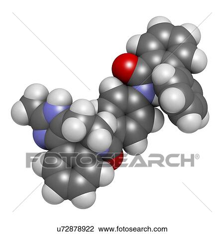 Drawing - Conivaptan hyponatremia drug molecule. Fotosearch