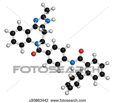 Conivaptan hyponatremia drug molecule View Large Illustration Drawing - Conivaptan hyponatremia drug molecule. Fotosearch