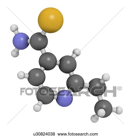 Stock Illustration - Ethionamide tuberculosis drug molecule. Fotosearch
