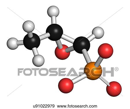 Stock Illustration - Fosfomycin antibacterial drug molecule. Fotosearch