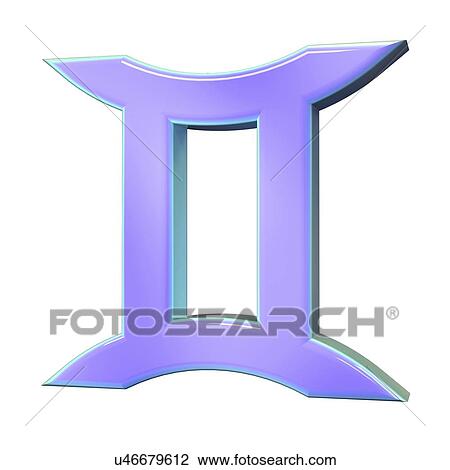 Drawing - "Gemini sign of the zodiac, illustration". Fotosearch