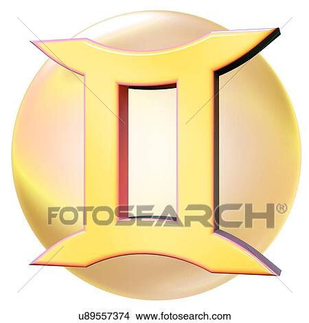 Stock Illustration - "Gemini sign of the zodiac, illustration". Fotosearch