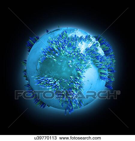 "Global population, illustration" View Large Illustration Drawing - "Global population, illustration". Fotosearch