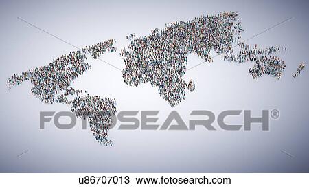 Drawing - "Global population, illustration". Fotosearch