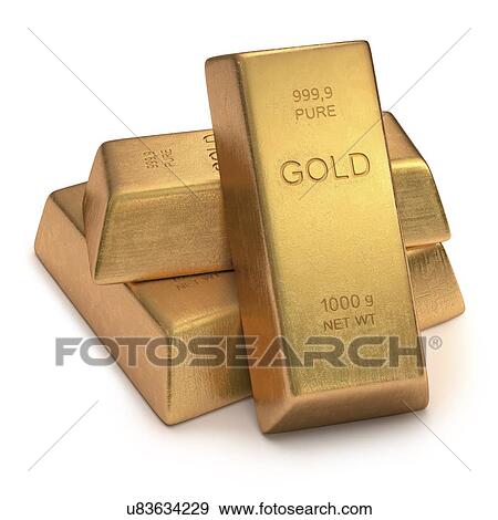 Stock Illustration - "Gold bullion, illustration". Fotosearch