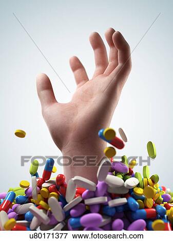 "Hand and pills and tablets, illustration" View Large Illustration Stock Illustration - "Hand and pills and tablets, illustration". Fotosearch