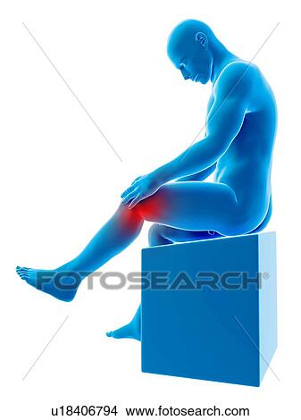 Stock Illustration - "Human knee pain, illustration". Fotosearch
