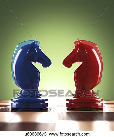 Drawing - "Knight chess pieces, illustration". Fotosearch