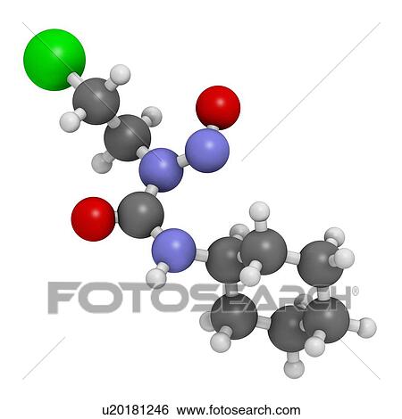 Stock Illustration - Lomustine brain cancer chemotherapy drug. Fotosearch