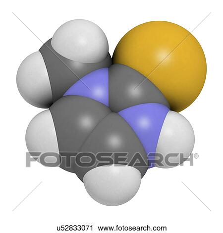 Clip Art - Methimazole hyperthyroidism drug molecule. Fotosearch