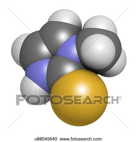 Clipart - Methimazole hyperthyroidism drug molecule. Fotosearch