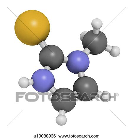 Methimazole hyperthyroidism drug molecule View Large Illustration Stock Illustration - Methimazole hyperthyroidism drug molecule. Fotosearch
